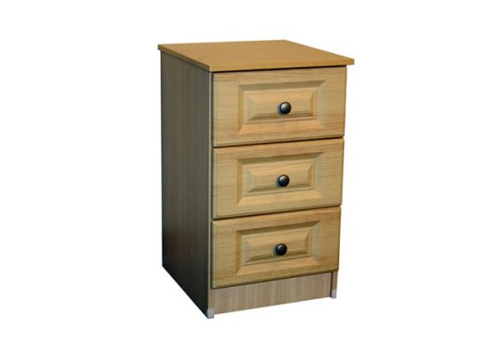 Calcutta Oak 3 Drawer Bedside