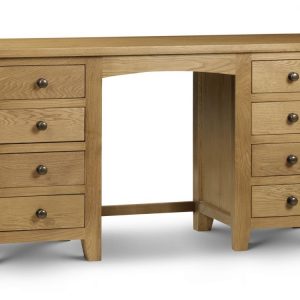 Marlborough Oak Twin Pedestal Dressing Table