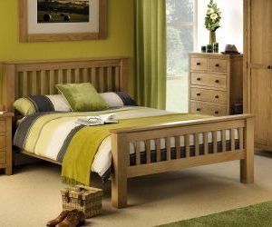 Amsterdam Oak Bed – Low Foot End