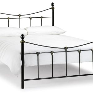 Rebecca Bed – Satin Black / Antique Gold
