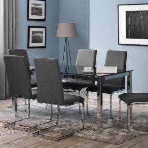 Roma Fabric Cantilever Dining Chair