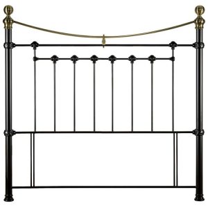 Victoria Headboard – Satin Black & Brass