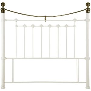 Victoria Headboard – Stone White & Brass