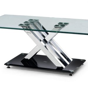 X-Frame Glass Coffee Table