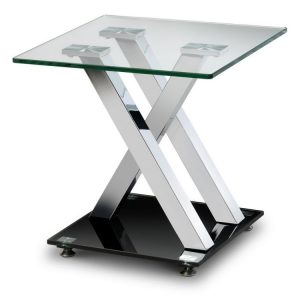X-Frame Glass Lamp Table