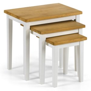 Cleo Nest of Tables – Two Tone White/Oak Finish