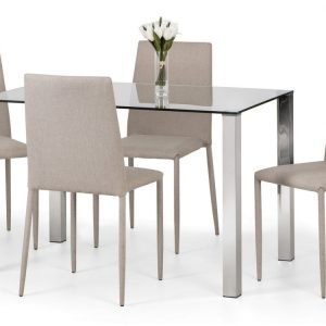Enzo Chrome & Glass Compact Dining Table