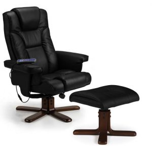 Malmo Massage Recliner & Stool – Black