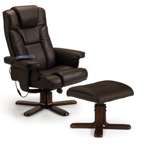 Malmo Massage Recliner & Stool – Brown