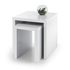 Metro High Gloss Nest of Tables – White