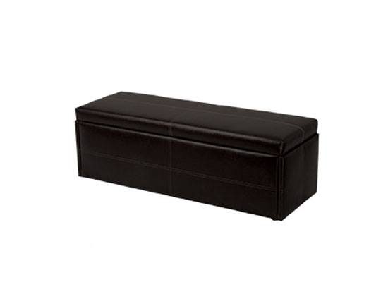STANTON BLACK OTTOMAN FAUX LEATHER