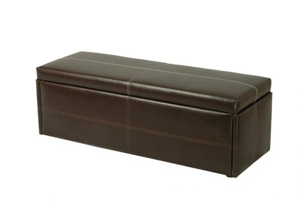 STANTON BROWN OTTOMAN FAUX LEATHER
