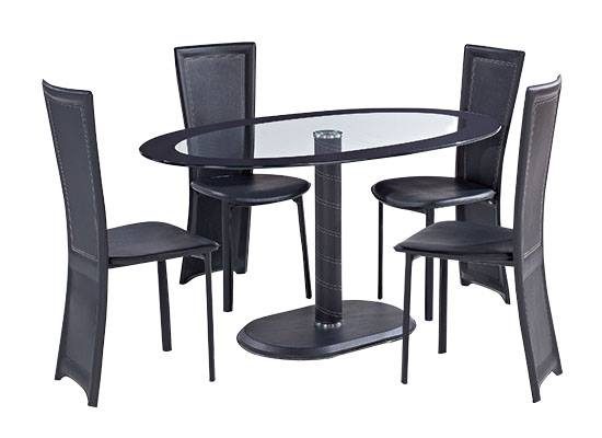 LENORA OVAL BLACK TABLE SET