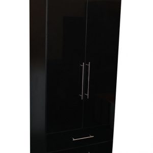 Venice Black 2 Door 2 Drawer Wardrobe