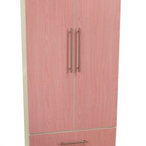 Kids Pink Ash 2 Door 2 Drawer Wardrobe