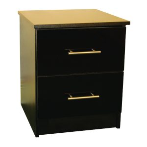 Venice Black 2 Drawer Bedside
