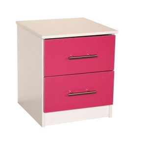 Venice Cream & Pink 2 Drawer Bedside