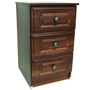 Manhattan Walnut 3 Drawer Bedside