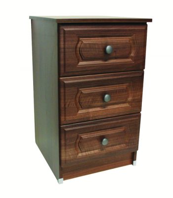 Manhattan Walnut 3 Drawer Bedside