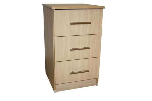 Venice Oak 3 Drawer Bedside