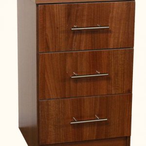 Venice Walnut & Olive 3 Drawer Bedside
