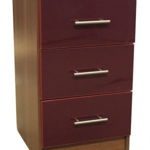 Venice Plum 3 Drawer Bedside