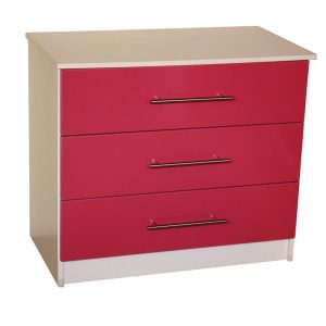 Venice Cream & Pink 3 Drawer Chest