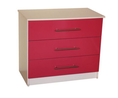 Venice Cream & Pink 3 Drawer Chest