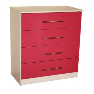 Venice Cream & Pink 4 Drawer Chest