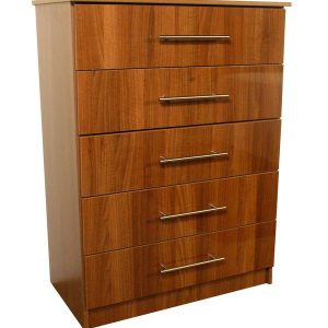 Venice Walnut & Olive 5 Drawer Chest