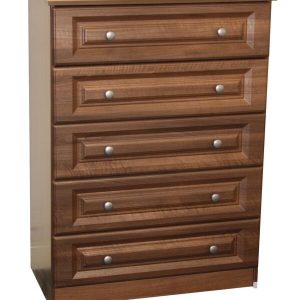 Calcutta Walnut 5 Drawer Chest