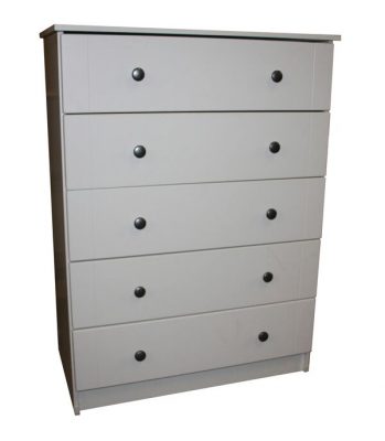 Stockholm White 5 Drawer Chest