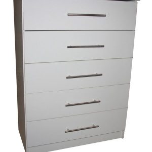 Venice White 5 Drawer Chest
