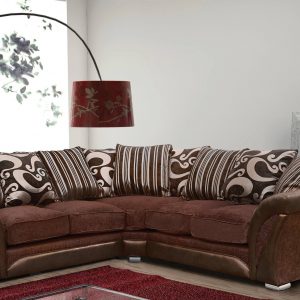 Shannon Fabric Corner Sofa Gold Brown
