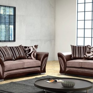 Shannon 3 + 2 Fabric Sofa Gold Brown