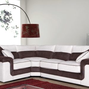 Symphony Fabric and Leather Corner Sofa (Left or Right)