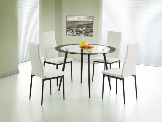 Acodia Dining Set Clear Glass & Black