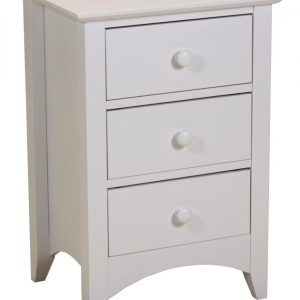 Chelsea White Bedside 3 Drawer