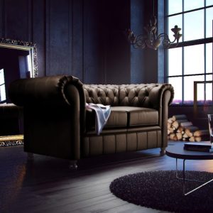 Chesterfield 2 Seater Malta Faux Leather Sofa