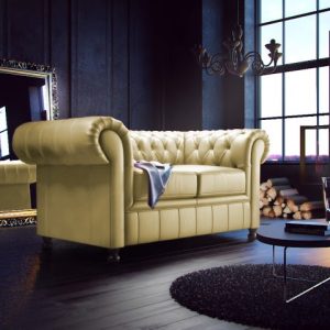 Chesterfield 2 Seater Malta Faux Leather Sofa