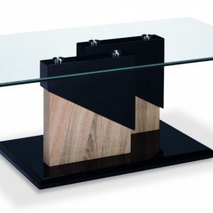 Coopers Glass Coffee Table Black & Natural