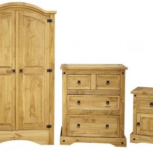 Corona Trio Wardrobe, Chest & Bedside