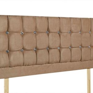 LuxSleep Cube Diamond Tan Fabric Headboard