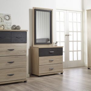 Dominic Dresser, Mirror, Stool Set