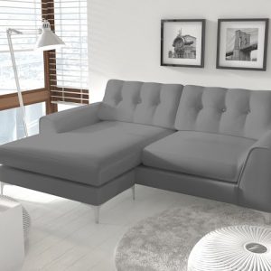 Ebony Corner 2 Seater Faux Leather Sofa