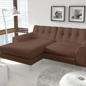 Ebony Corner 2 Seater Faux Leather Sofa