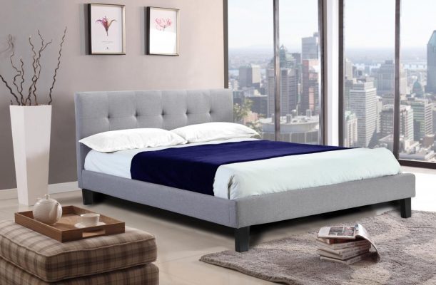 Hollywell Linen Fabric King Size Bed