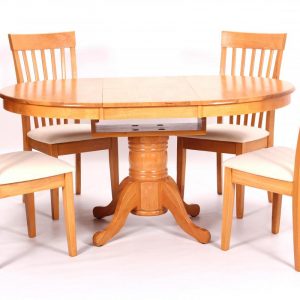 Leicester Dining Set with 4 Chairs Light Oak
