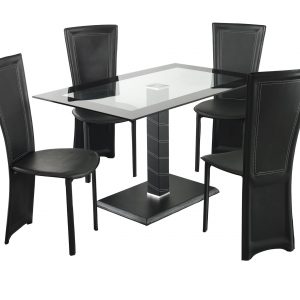 LENORA RECTANGLE BLACK TABLE SET