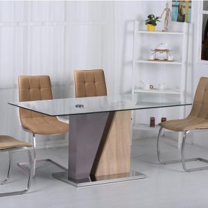 Olivia PU Chairs Chrome & Brown